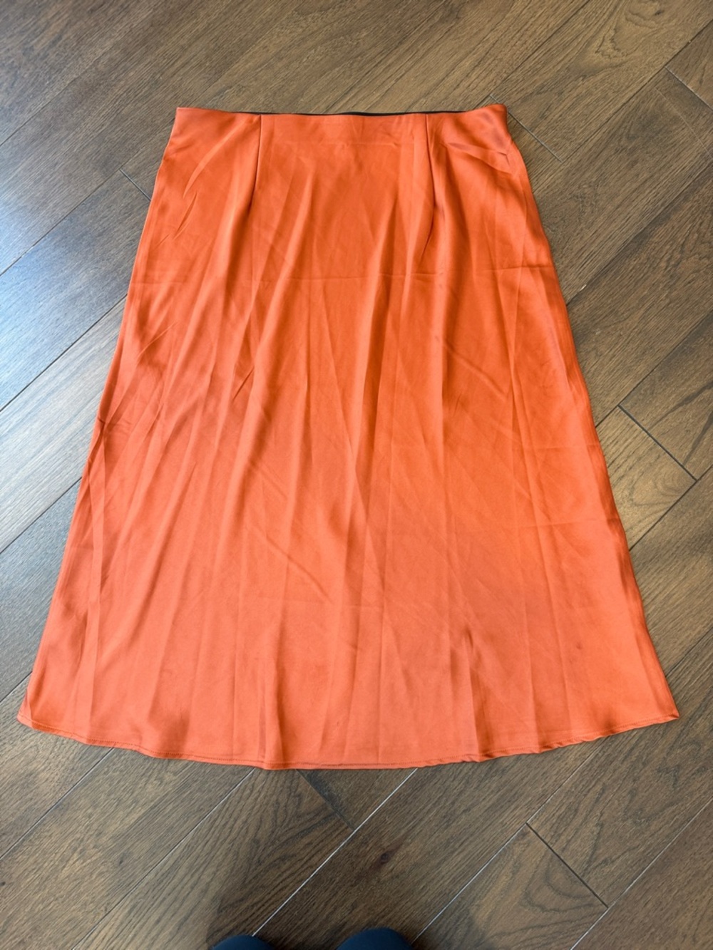 Silk Women's Orange A-Line Midi Skirt Large - C30-030
